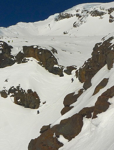 Andy and Cécile attempting to break on through to the other side of Knoll Ridge