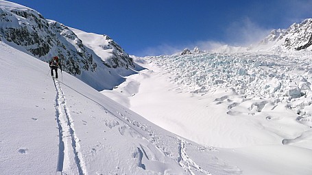 En route to Pioneer Hut beside the Fox Glacier