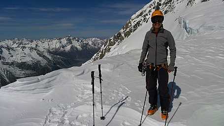 Dan with Tasman valley below