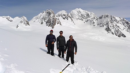 Three Aussie climbers we shared the hut with