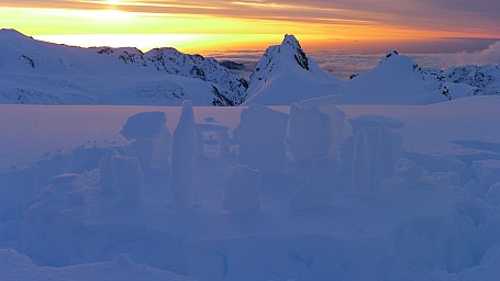 Ancient ice henge seen near Pioneer Hut