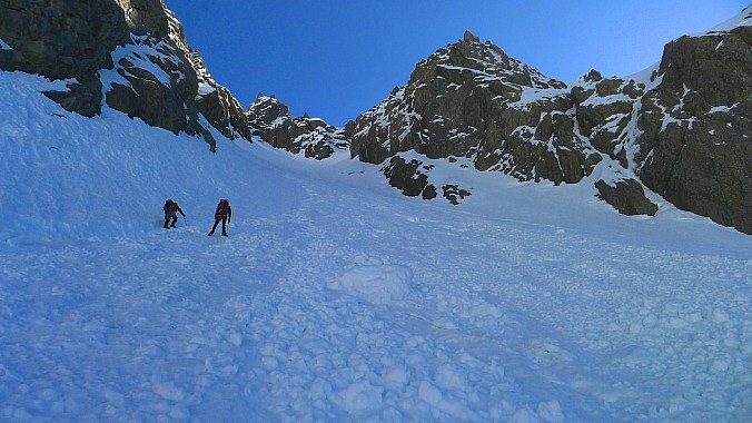 Entering the base of the Hopeless Couloir