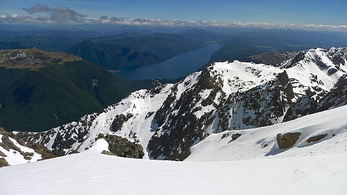View of Lake Rotoroa from the summit ridge
