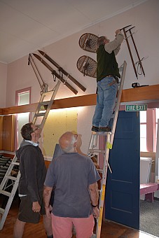 click on the photo and click again on the photo to download the original image

2016-12-09 08.26.18 Clubrooms DSC_7568 Alan Knowles fixing ice axes to wall
