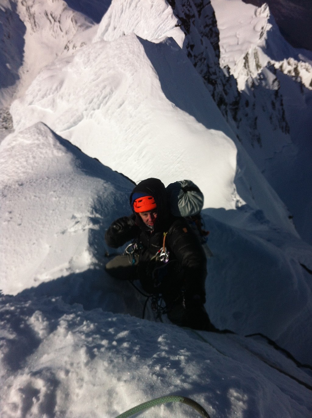 click on the photo to download the original image

19 simon topping out on coxcomb ridge 50m below the summit