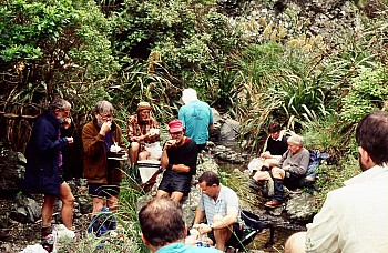 TTC group in 'Breakneck Creek', Waiariki Valley, Terawhiti Station, photograph by Barbara Mitcalfe