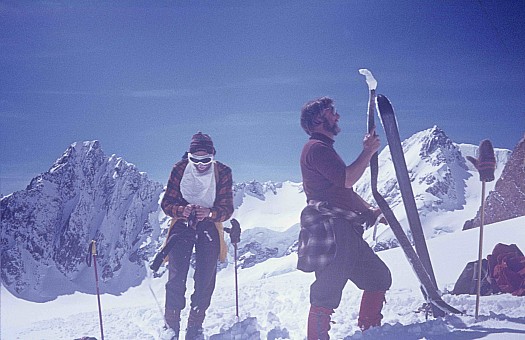 click on the photo and click again on the photo to download the original image
1976 3. Skins off for the run home, Fox Glacier TTC ski trip, Westland NP Photo Ian Baine click on the photo and click again on the photo to download the original image
1976 3. Skins off for the run home, Fox Glacier TTC ski trip, Westland NP Photo Ian Baine